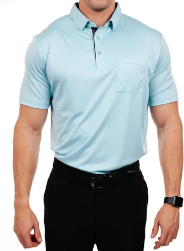 Vista 3 de Primo Polo de golf con cuello clásico, ligero, 100% poliéster, dobladillo curvado