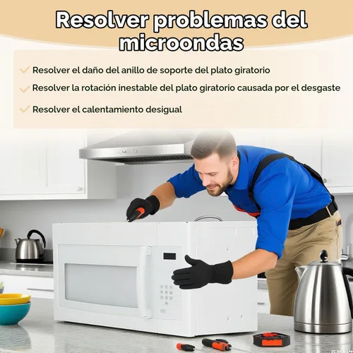 Vista 6 de Anillo giratorio de microondas Anillo de rueda de soporte de rodillo de 8.5 pulgadas compatible con Samsung GE Frigidaire Reemplazar#: WB06X10625