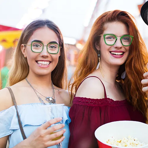 Vista 2 de Women Fashion Oversized Square Frames Non-prescription Clear Glasses Classic Anti-glare Blue Light Blocking Reading Eyewear