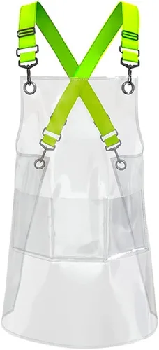 Vista 21 de Delantal para estilista de cabello MIKI WELL para salón, barbero, atrezzo cruzado, delantal impermeable de trabajo con 3 bolsillos