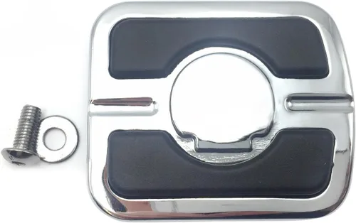 Vista 2 de SMT-Chrome Skull - Almohadilla de pedal de freno pequeña compatible con Fat Bob FXDF Wide Glide FXDWG CVO Pro Street Breakout Street 500 XG500