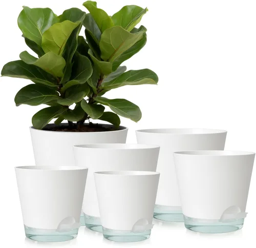 Vista 22 de GARDIFE Macetas de 10/9/8 pulgadas para plantas de interior, macetas auto-regantes, macetas de riego automático, macetas de flores, negras