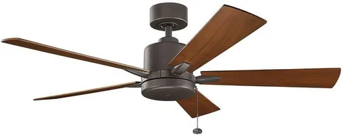 Vista 9 de KICHLER 330242OZ - Ventilador de techo con 5 aspas de nogal, Bronce/Oscuro