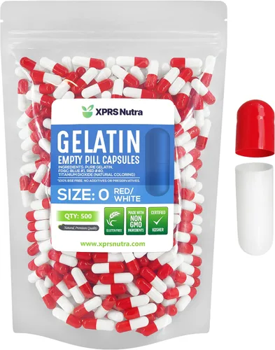 Vista 27 de XPRS Nutra Size 0 Empty Capsules - 100 Count Empty Gelatin Capsules - Pills DIY Capsule Filling - Pure Bovine Pill Gel Caps for Do-It-Yourself