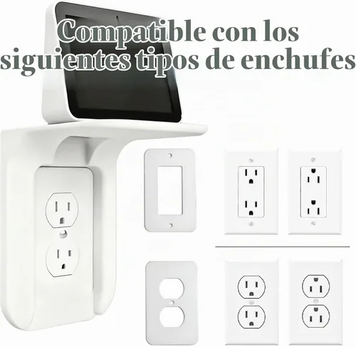 Vista 5 de Estante de salida, soporte de pared de baño con gestión de cables integrada, organizador de pared para decoración inteligente del hogar, ahorro