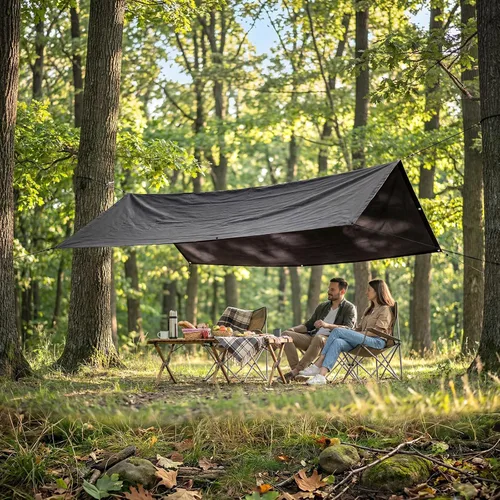 Vista 7 de Lona resistente de 0.157 in, impermeable, resistente a los rayos UV, utilizada para exteriores, caza, camping, mochileros, tienda de campaña, lona