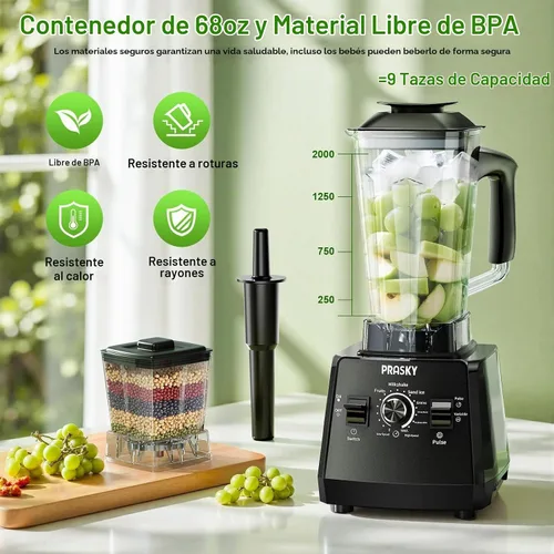 Vista 4 de Blender Smoothie & Grinder, 1000/2400W 25K RPM, 68oz, BPA-Free, Kitchen
