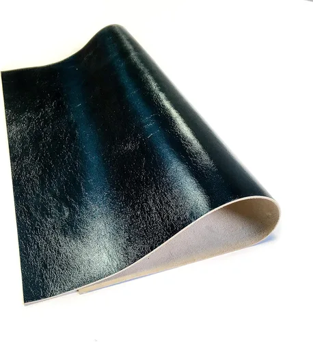 Vista 9 de Piel de cordero metálica azul claro real: material de cuero genuino brillante para costura, manualidades y fabricación de joyas