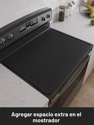 Vista 4 de XiFEO Cubiertas para Estufa Eléctrica, Protector de Cubierta de Estufa de Vidrio de Silicona de Grado Alimentario Resistente, Protector de Placa