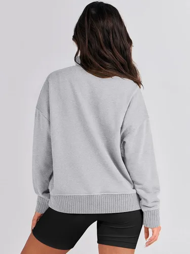 Vista 4 de ANRABESS Sudadera casual de manga larga para mujer, con botones, cuello en V, holgada, con bolsillos
