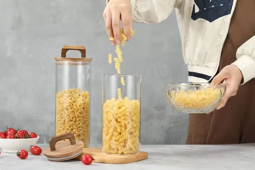 Vista 4 de Spacenight Recipiente de café, recipientes de vidrio para almacenamiento de alimentos, tarro de vidrio con tapa para granos de café, dulces