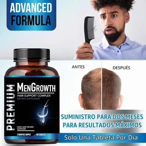 Vista 9 de NutraPro Vitaminas para el crecimiento del cabello para hombres, suplemento anti pérdida de cabello.