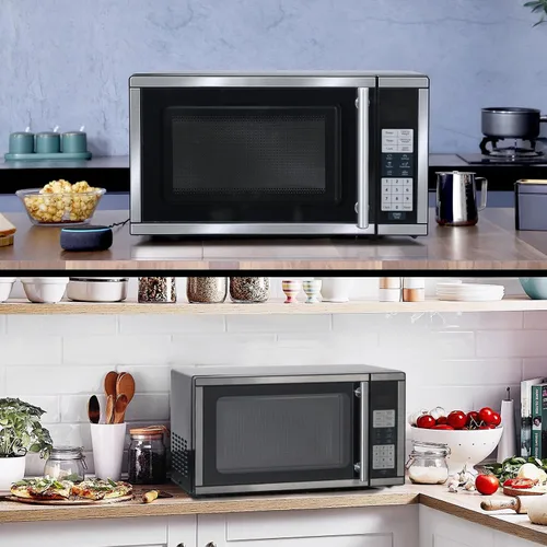 Vista 8 de Horno microondas de sobremesa 0.7 pies cúbicos. Microondas compacto pequeño de 700W, 6 menús automáticos con cocina exprés de un solo toque, 10
