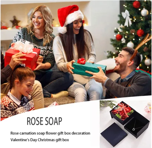 Vista 6 de HPLRZXI Hermosa caja de regalo de rosas con collar para mujeres, día de la madre, boda, fiesta en casa, regalos de rosas para mujeres, abuela, día