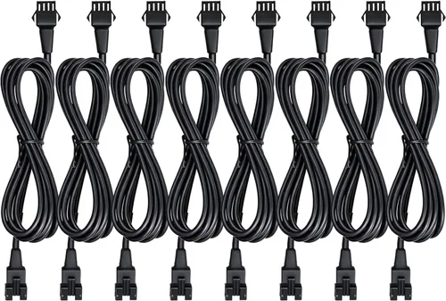 Vista 6 de Hovano Juego de 4 cables de extensión de 60 pulgadas/150 cm de 4 pines RGB LED para luces de acento multicolor, juego de cables para luces LED