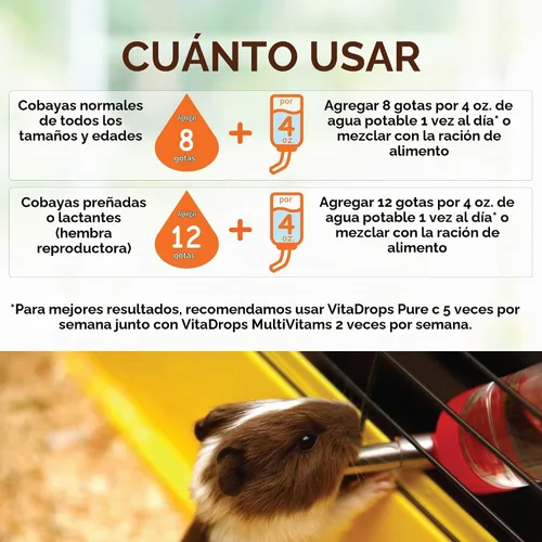 Vista 7 de OASIS #80254 Vita Drops-Pure C para cobayas, 2 onzas, el embalaje puede variar