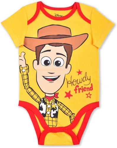 Vista 2 de Disney Toy Story Boys Woody Buzz Lightyear y Rex - Paquete de 3 enterizos para recién nacidos y bebés color amarilloverdeblanco