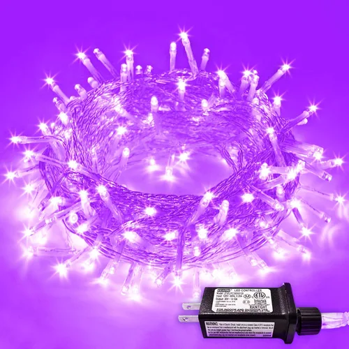 Vista 14 de JMEXSUSS 200 luces LED de Pascua al aire libre e interior para decoraciones, 66 pies conectables pastel luces de Pascua cadena de alambre