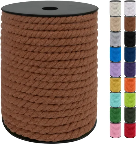 Vista 41 de JeogYong Cordón de algodón de 10mm, 22.86 metros de cuerda natural para macramé, hilo de 3 hebras torcido, cuerda para macramé para manualidades
