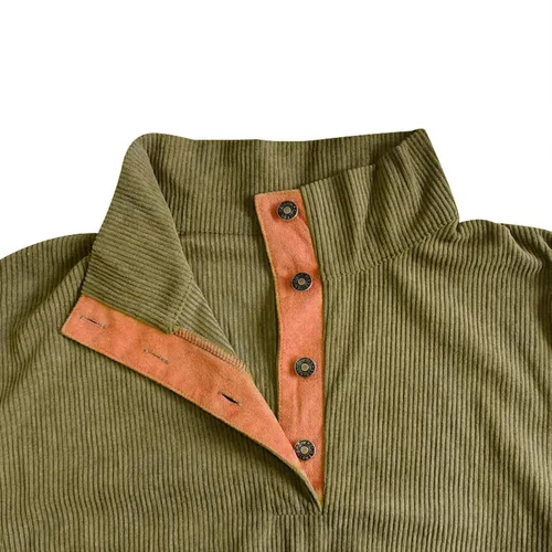 Vista 4 de Comigeewa Sudadera con capucha para hombre cuello alto botones Color Patchwork sudaderas manga larga ropa deportiva holgada
