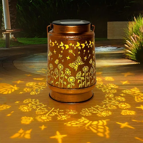 Vista 11 de ANYTALK Faroles Solares de Mariposa para Exteriores Impermeables, Regalos de Cumpleaños para Mujeres Mamá Abuela, Luces Solares Colgantes