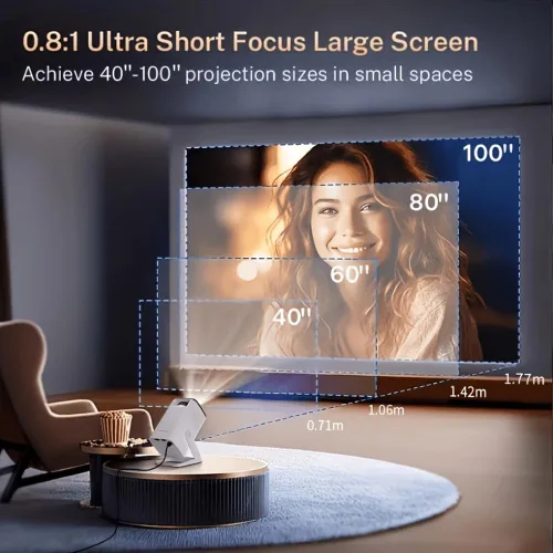 Vista 5 de Proyector inteligente portátil nativo 1080P 4K compatible con 300 lúmenes ANSI