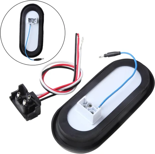 Vista 4 de Partswcgg 4 Piezas Luces Traseras Ovaladas Rojas de Parada/Giro de 6" a Luces de Reversa Blancas 12 LED, Luces Traseras Duales Redondas