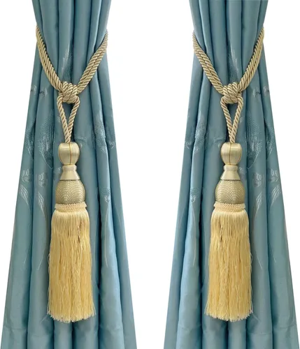 Vista 11 de Venta de maravillosos alzapaños de cortina para cortinas para el hogar, accesorios de cierre de hebilla trenzada, accesorios para cortinas de Beige