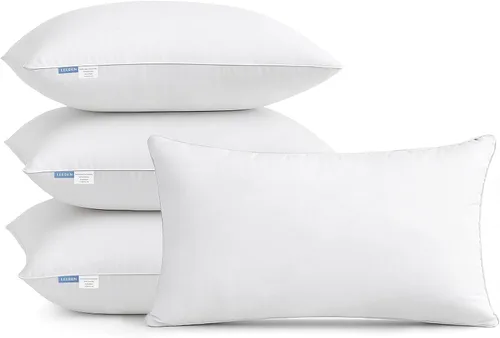 Vista 17 de Leeden - Juego de 2 rellenos de almohada de 30 x 50 cm, insertos de cojín con funda de 100% algodón, insertos rectangulares decorativos para sofá