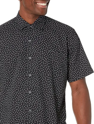 Vista 4 de Tienda Essentials - Camisa para hombre, manga corta, de ajuste regular, estampada