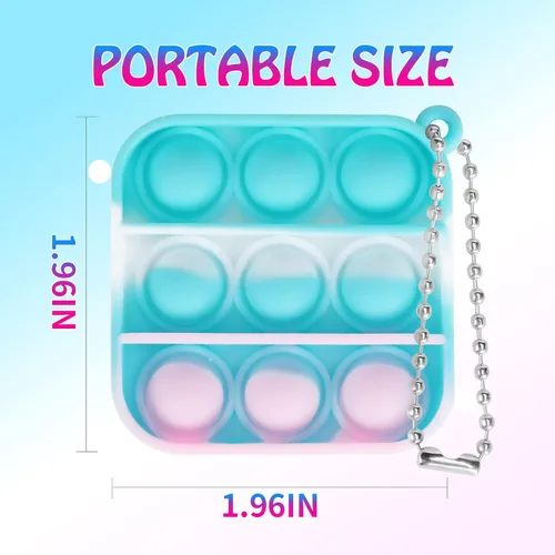Vista 4 de Paquete de 100 mini juguetes para la ansiedad, recuerdos de fiesta, juguetes sensoriales de silicona para apretar, juguetes sensoriales a granel