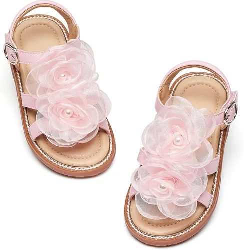 Vista 29 de Kiderence Sandalias de niña de las flores para niñas pequeñas, zapatos de Ck303 Oro