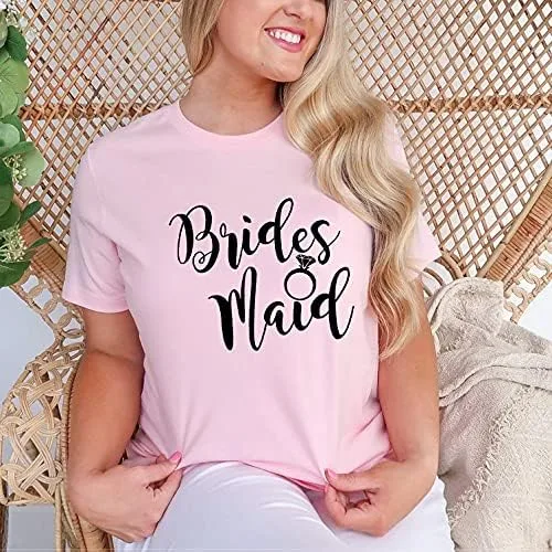 Vista 3 de Novia y dama de honor camiseta fiesta de novia despedida de soltera propuesta de dama de honor equipo de regalo novia tribu I Do tribu boda