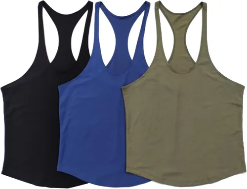 Vista 2 de TNWUBOLN Camisetas sin mangas para hombre, para culturismo, entrenamiento, gimnasio, paquete de 3 camisetas de entrenamiento de algodón para fitness