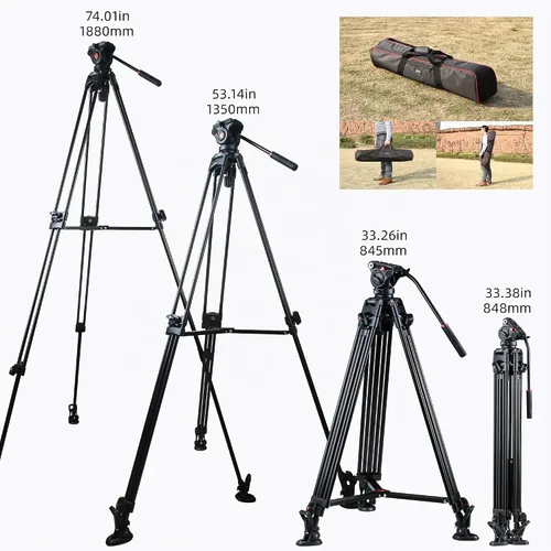 Vista 7 de VILTROX VX-18M - Trípode de video pesado de 74 pulgadas con cabezal fluido