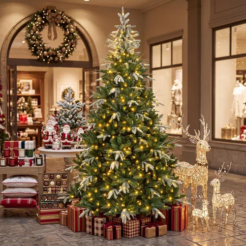 Vista 8 de GOFLAME Árbol de Navidad preiluminado de 7.5 pies con control remoto 3-Verde