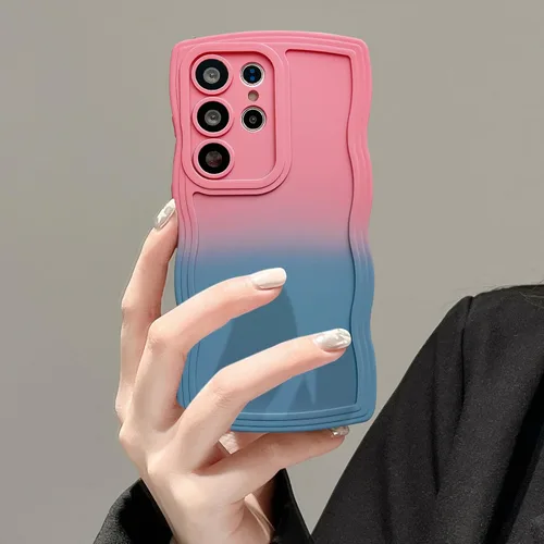 Vista 53 de UEEBAI Funda de silicona con marco ondulado para Samsung Galaxy A13 5G, lindo marco ondulado, ajuste delgado, a prueba de golpes, funda suave y Negro