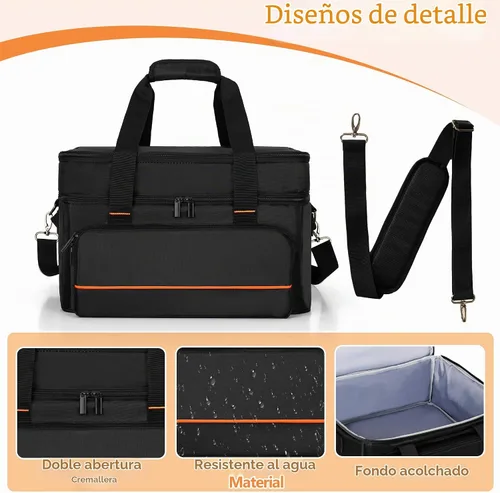 Vista 4 de Bolsa de transporte de parrilla de doble capa samdew, funda para parrilla compatible con Ninja GR101 Sizzle sin humo para interiores y plancha