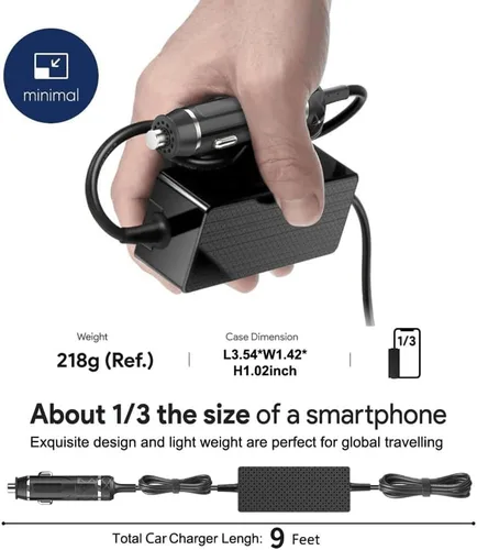 Vista 4 de HKY Cargador de coche portátil 150 W 120 W DC adaptador de corriente para ASUS Zenbook Flip 15 Q528EH Q538EI UX534F Q537F Q547F Q536F Q506 Q546F