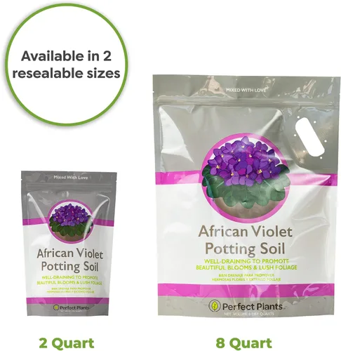 Vista 5 de Perfect Plants Sustrato para macetas de violeta africana de 2 cuartos Mezcla de plantas orgánicas perfectamente elaboradas para violetas