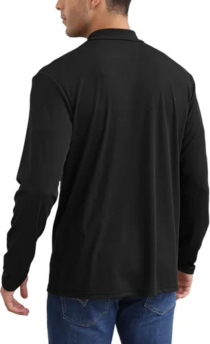 Vista 5 de Suéter de manga larga con cuello alto para hombre, básico, ligero, cómodo, suave, de punto, térmica