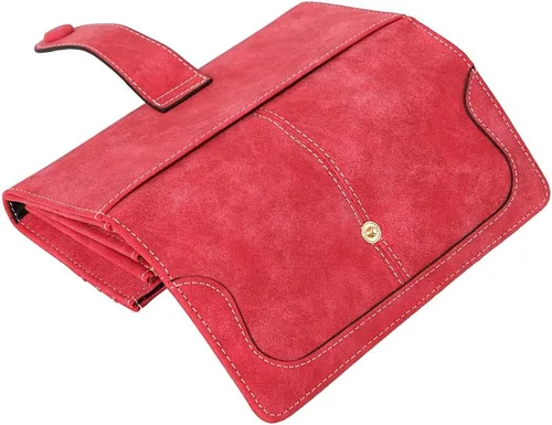 Vista 4 de Cartera organizadora larga plegable de cuero vegano con 17 ranuras para tarjetas para mujer