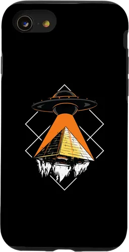 Vista 13 de iPhone 15 Funny Alien Addiction Pyramid Of Cheops UFO Case