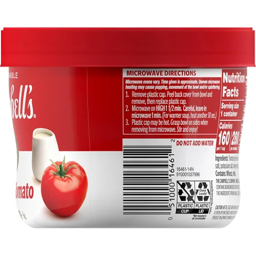 Vista 6 de Campbell's Sopa cremosa de tomate, cuenco para microondas de 15.4 onzas (paquete de 8)