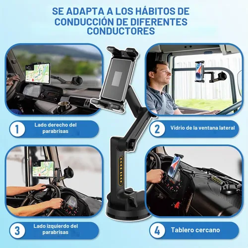 Vista 7 de WUITIN Soporte para tableta para camión, soporte de teléfono de automóvil, soporte para parabrisas de salpicadero de teléfono de brazo de 16.9