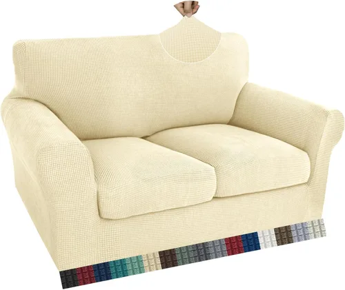 Vista 40 de ZNSAYOTX 2 fundas para sillas con brazos para sala de estar, súper suave, con funda de cojín de asiento, gruesa, duradera, mezcla de elastano, alta