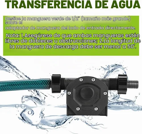 Vista 3 de TRUPOW Mini kit de bomba de taladro de transferencia de agua manual con manguera de agua y manguera de aceite para transferencia de líquidos