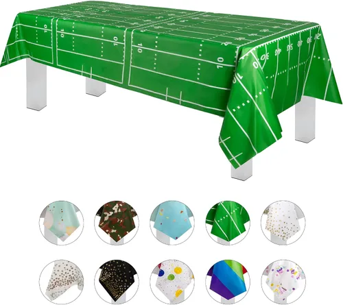 Vista 19 de Grandipity Mantel de plástico desechable de calidad prémium para fiestas con temática de globos de cumpleaños, 1 paquete, 54 x 108 pulgadas, mantel