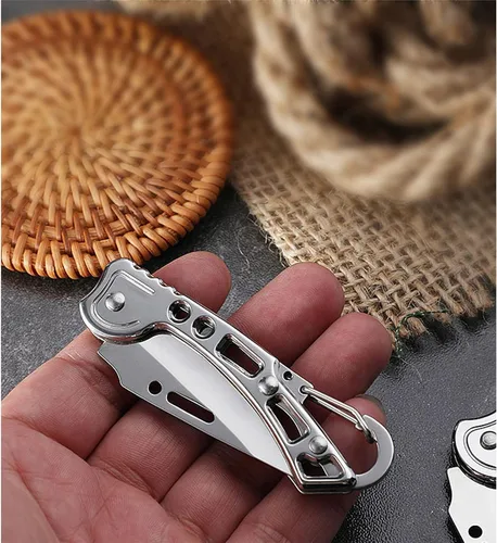 Vista 4 de Cuchillo plegable, 2 piezas, mini cuchillo de bolsillo para hombres y mujeres, utilizado para cortar cuerdas, cajas de papel y frutas, fácil