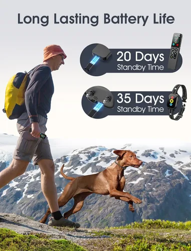 Vista 5 de Collar de entrenamiento para perros con control remoto, collar inteligente de choque para perros con 3 modos de entrenamiento e iconos
